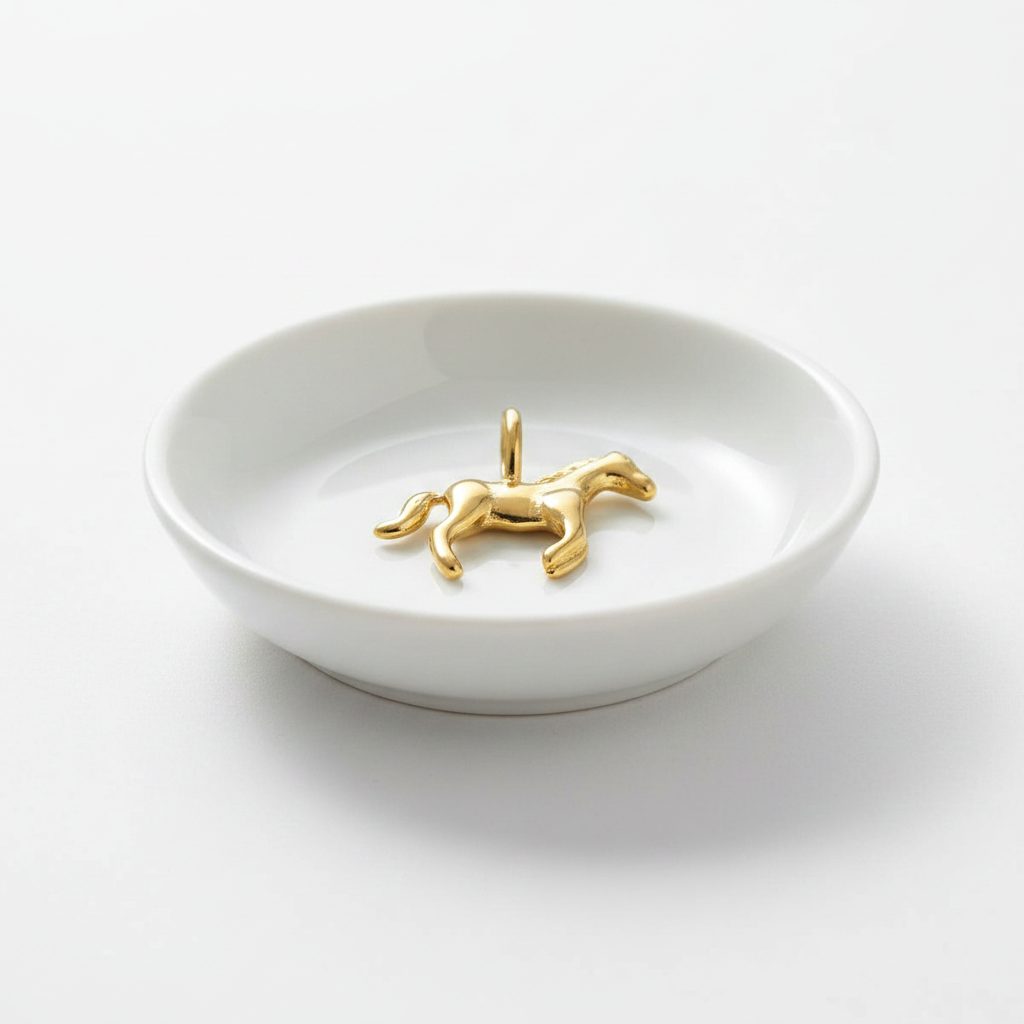 Horse Charm - White Ceramic