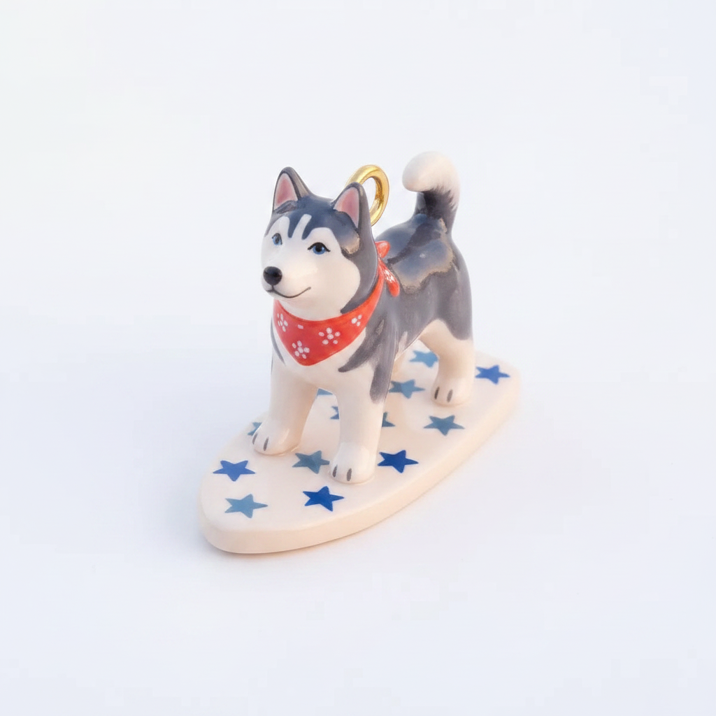 Husky Charm - White Background