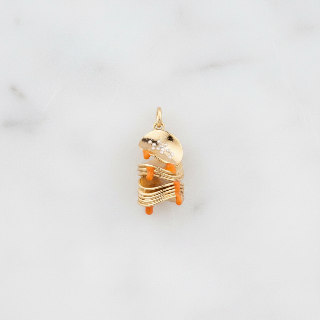 Stacked chips charm flat lay marble