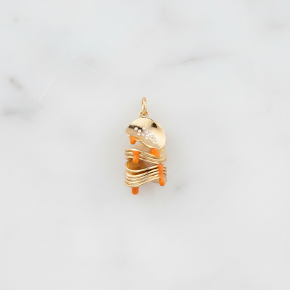 Stacked chips charm flat lay marble