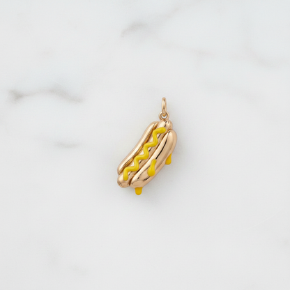 Hot dog charm flat lay marble