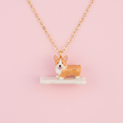 Corgi charm necklace styling