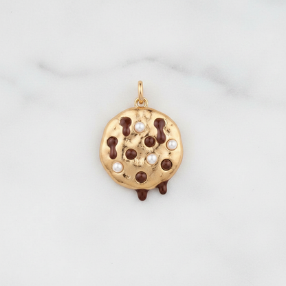 Chocolate chip cookie charm flat lay marble
