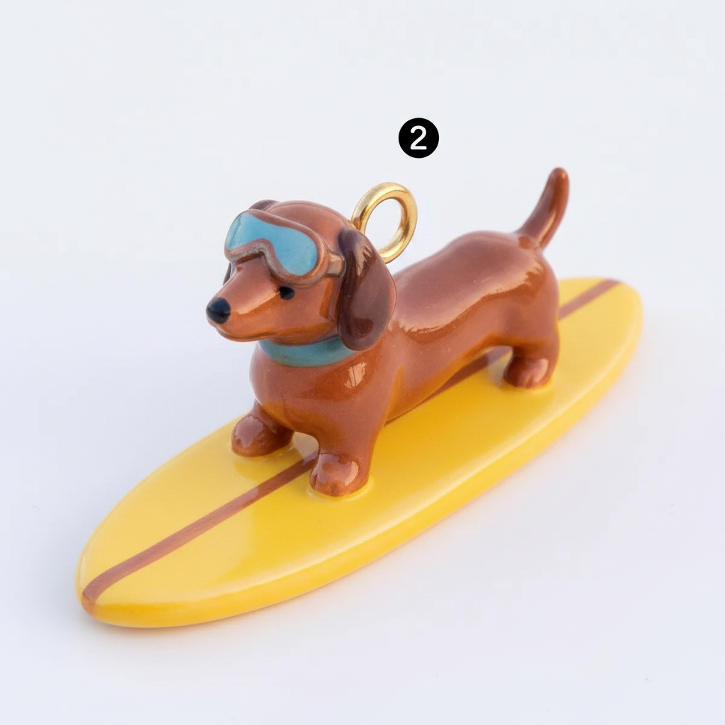 Dachshund charm close-up detail shot