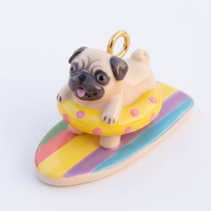 Pug charm close-up detail shot