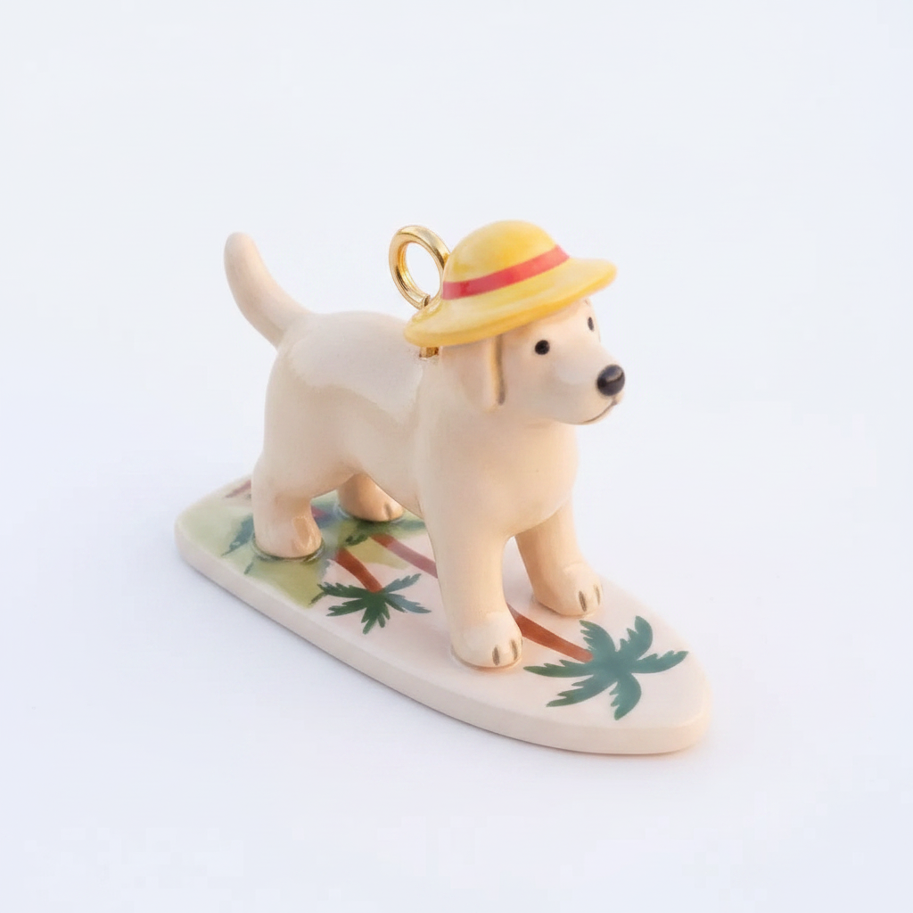 Lab Straw Hat Charm - Close-up Detail