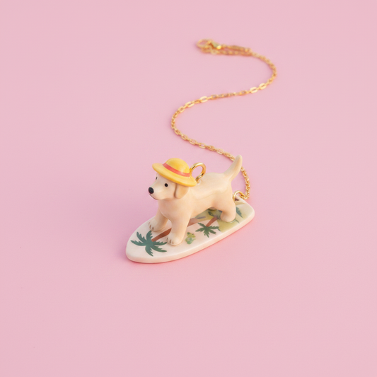 Lab Straw Hat Charm - Necklace Styling