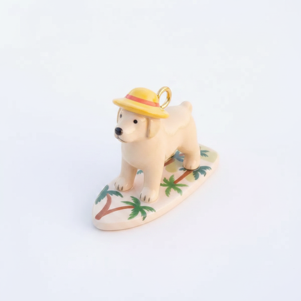 Lab Straw Hat Charm - White Background
