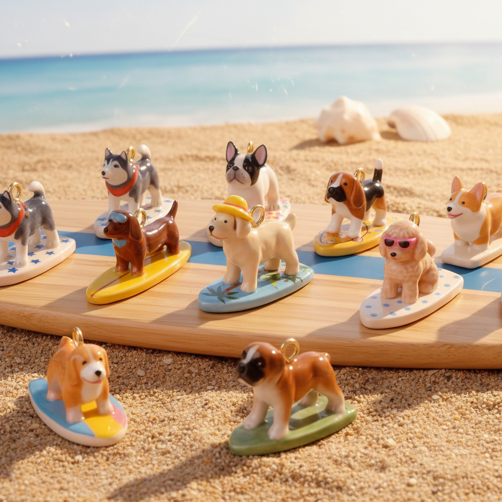 Lab Straw Hat Charm - Wooden Board Display