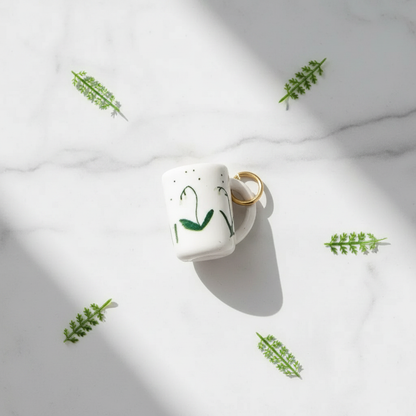 Lily of the Valley Mug Charm - Marble Botanical