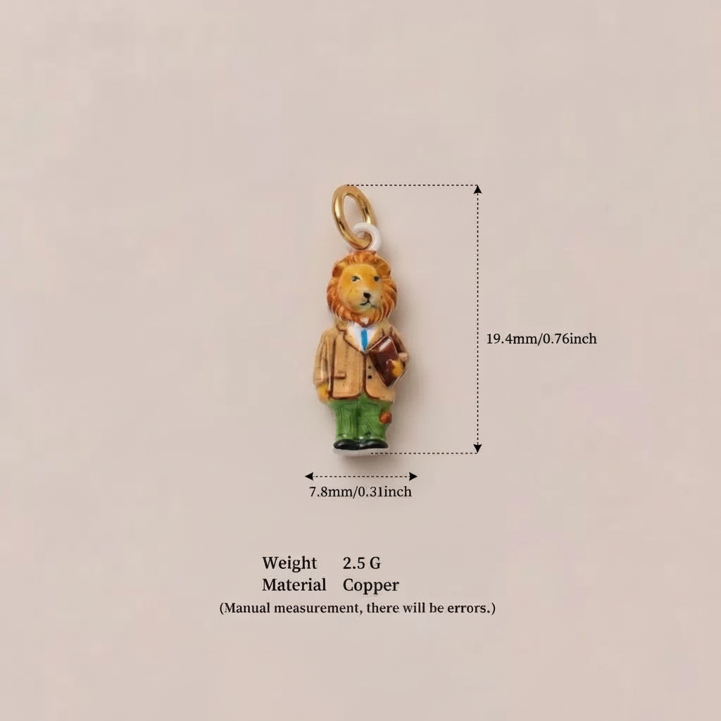 Lion Charm - Dimension View