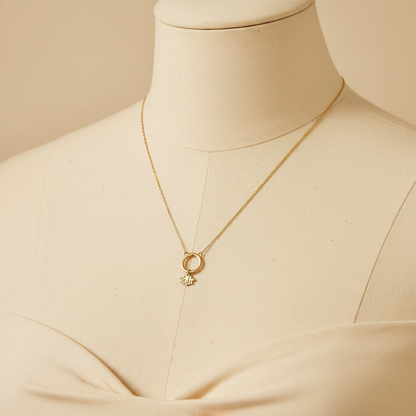 Lotus Charm Necklace on Bust