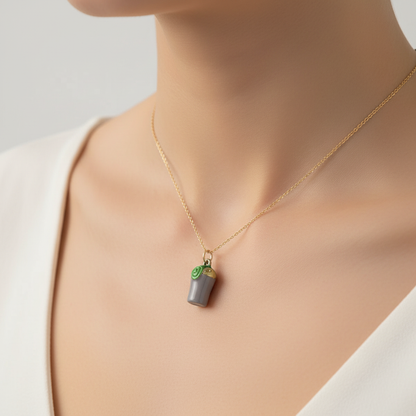 Matcha Cup Charm Necklace