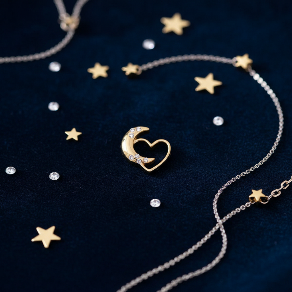 Moon Heart Celestial Flatlay