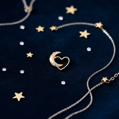 Moon Heart Celestial Flatlay