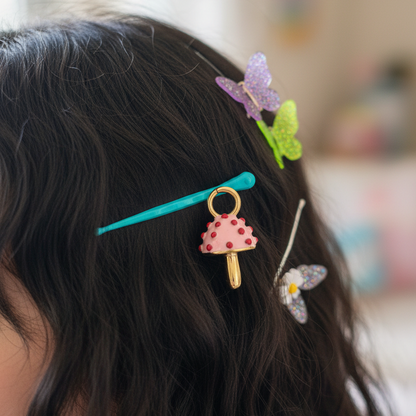 Mushroom Charm - Bobby Pin Hair