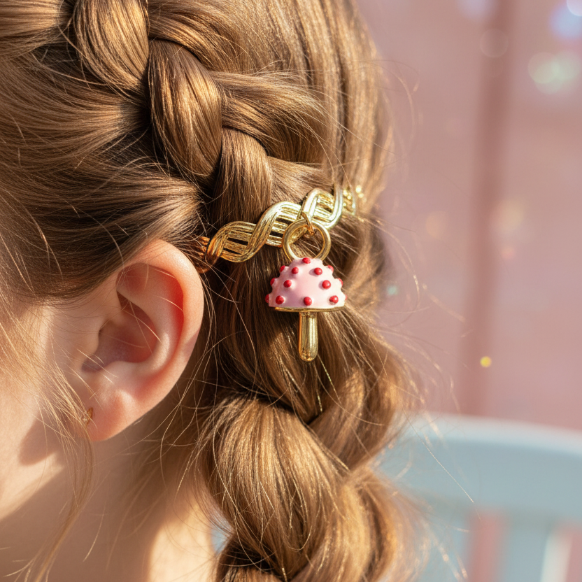 Mushroom Charm - Hair Ring Lifestyle