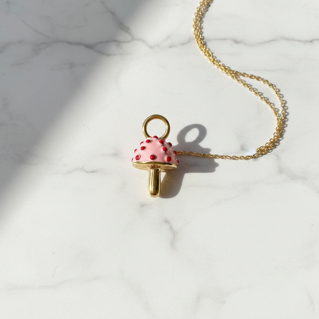 Mushroom Charm - Marble Flat Lay