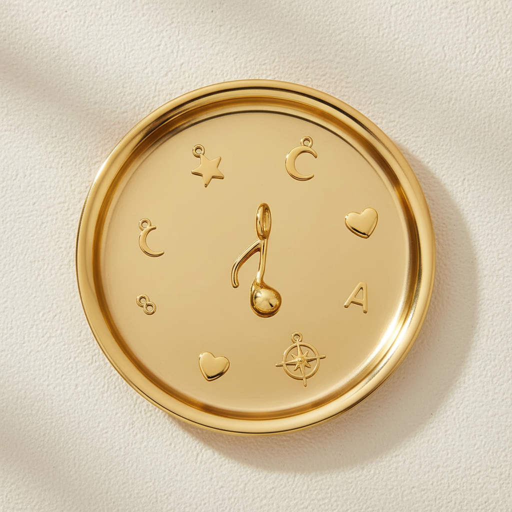 Music Note - Gold Jewelry Tray