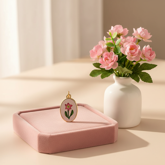 Narcissus charm - velvet tray vase
