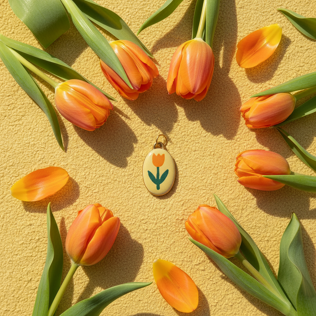 Orange Tulip Charm 8