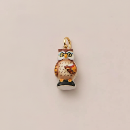 Owl Charm 1 - Beige Background