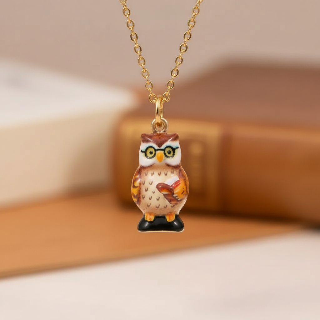 Owl Charm 3 - Gold Chain