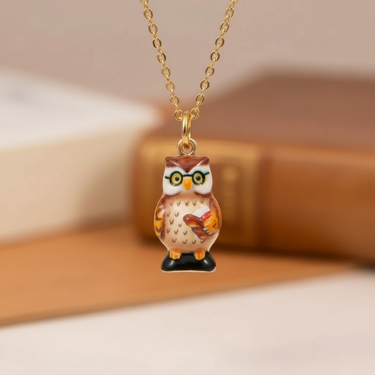 Owl Charm 3 - Gold Chain