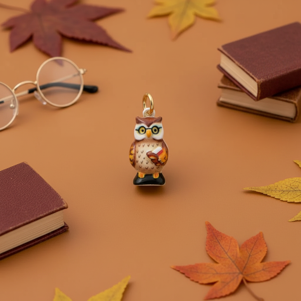 Owl Charm 4 - Library Scene