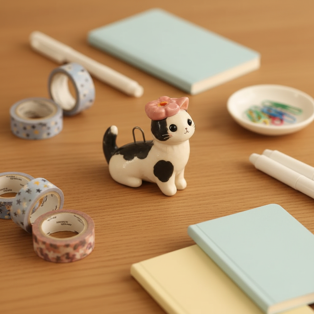 Pink Bow Cat - Stationery