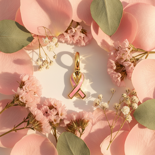 Pink Ribbon with flowers