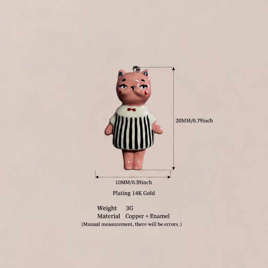 Pink Stripe Cat - Dimension Sheet