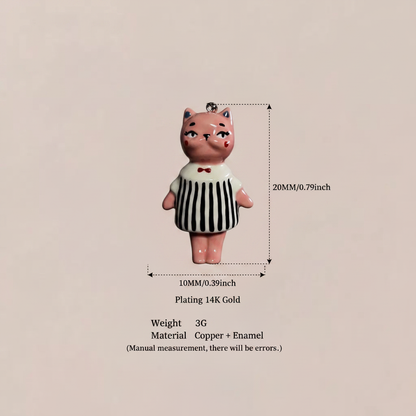 Pink Stripe Cat - Dimension Sheet