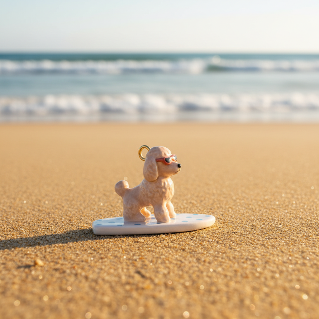 Poodle Charm - Beach Scene