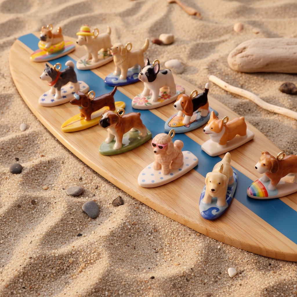 Poodle Charm - Wooden Board Display