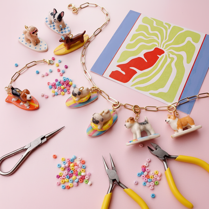 Pug Charm - DIY Jewelry Flatlay