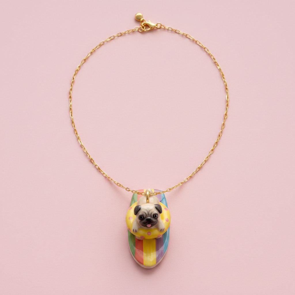 Pug Charm - Necklace Styling