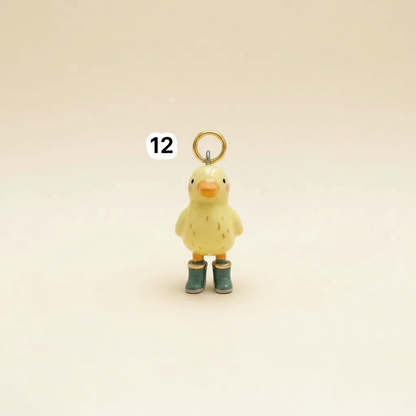 Rain Boot Duckling Charm - Beige Background