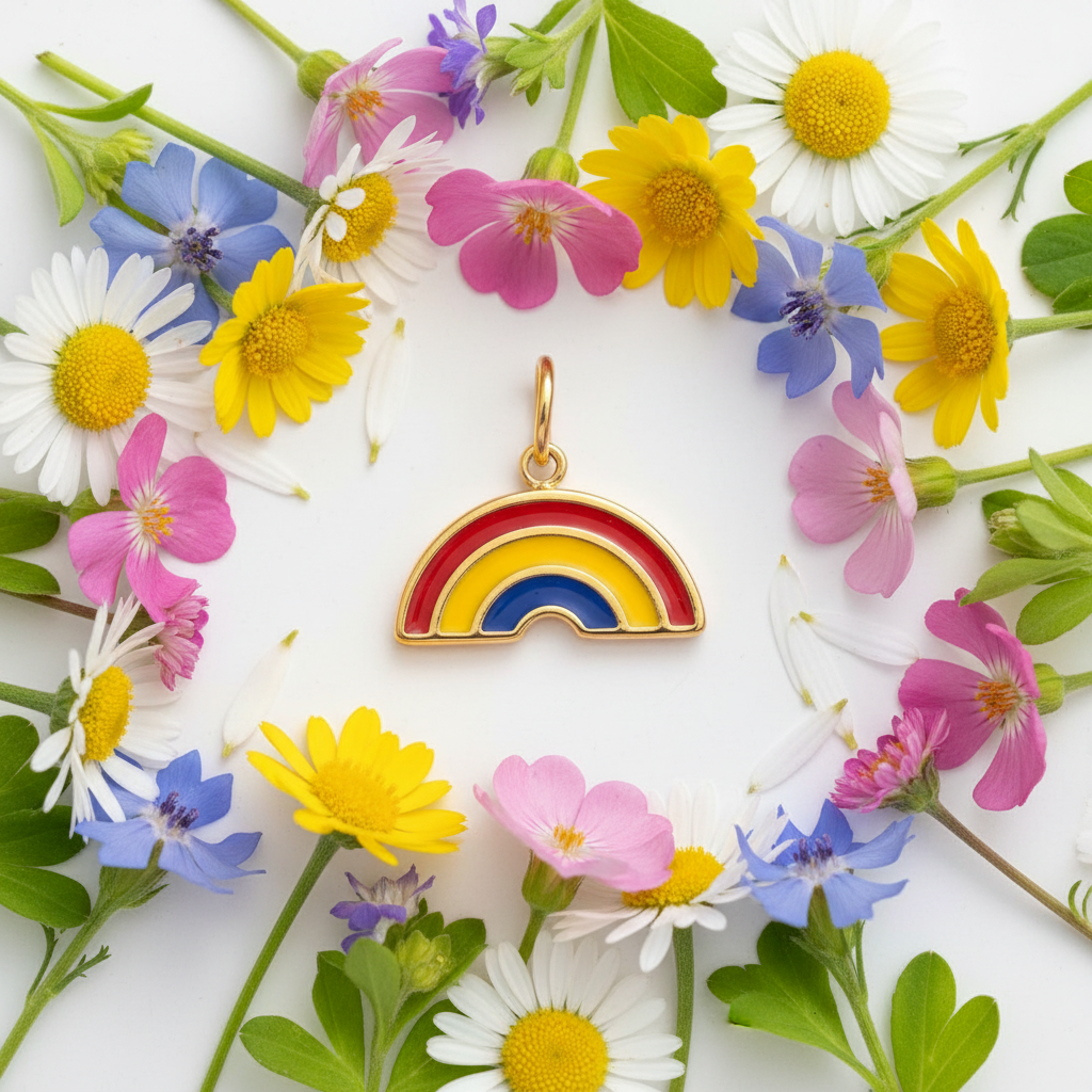 Rainbow with flowers