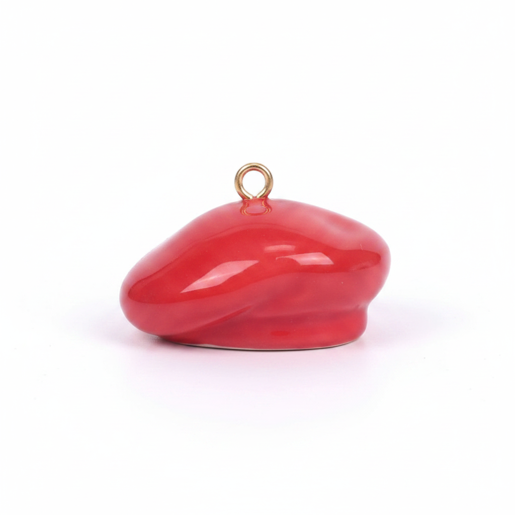 Red Beret Charm - Front White BG