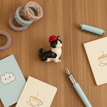 Red Beret Tuxedo Cat - Stationery
