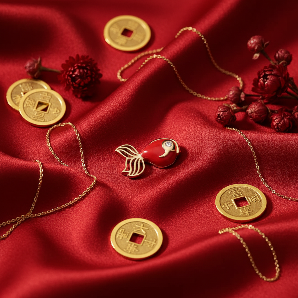 Red Goldfish CNY Flatlay