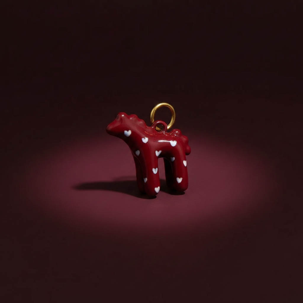 Red Horse Charm - Burgundy Editorial