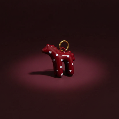 Red Horse Charm - Burgundy Editorial