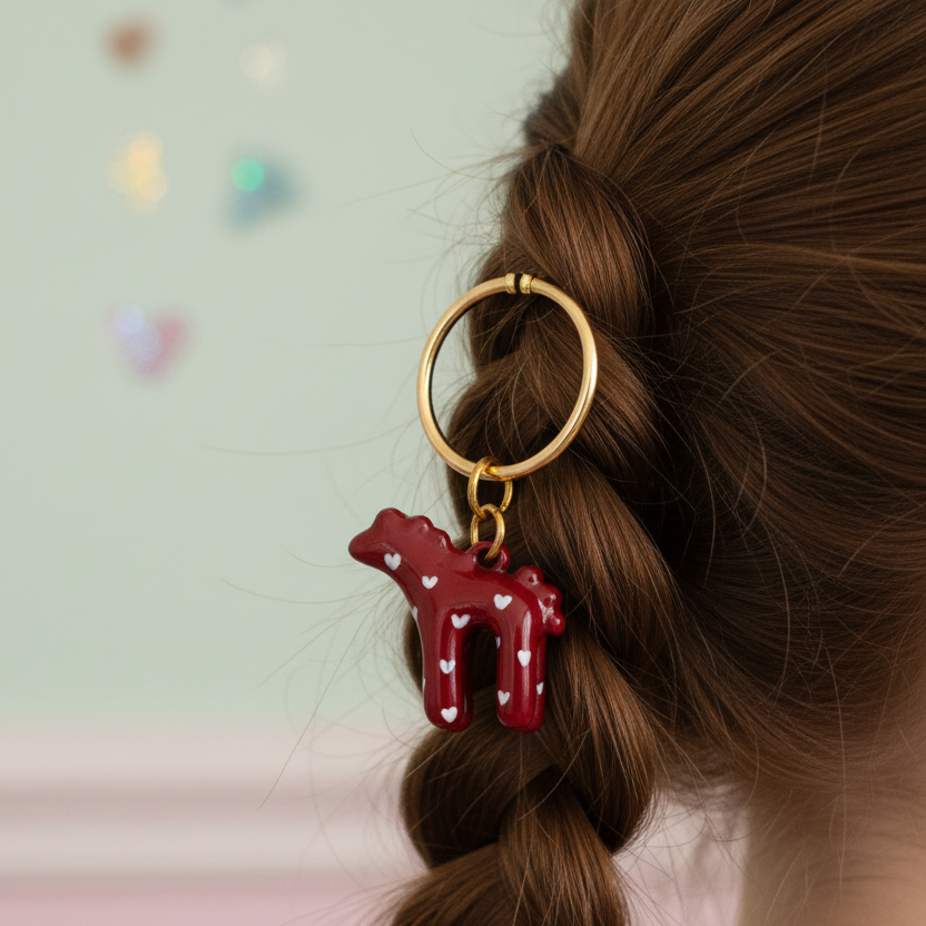 Red Horse Charm - Hair Ring Lifestyle