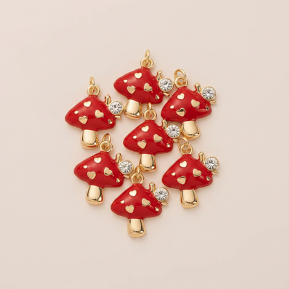 Red Mushroom Charm - Group Flat Lay
