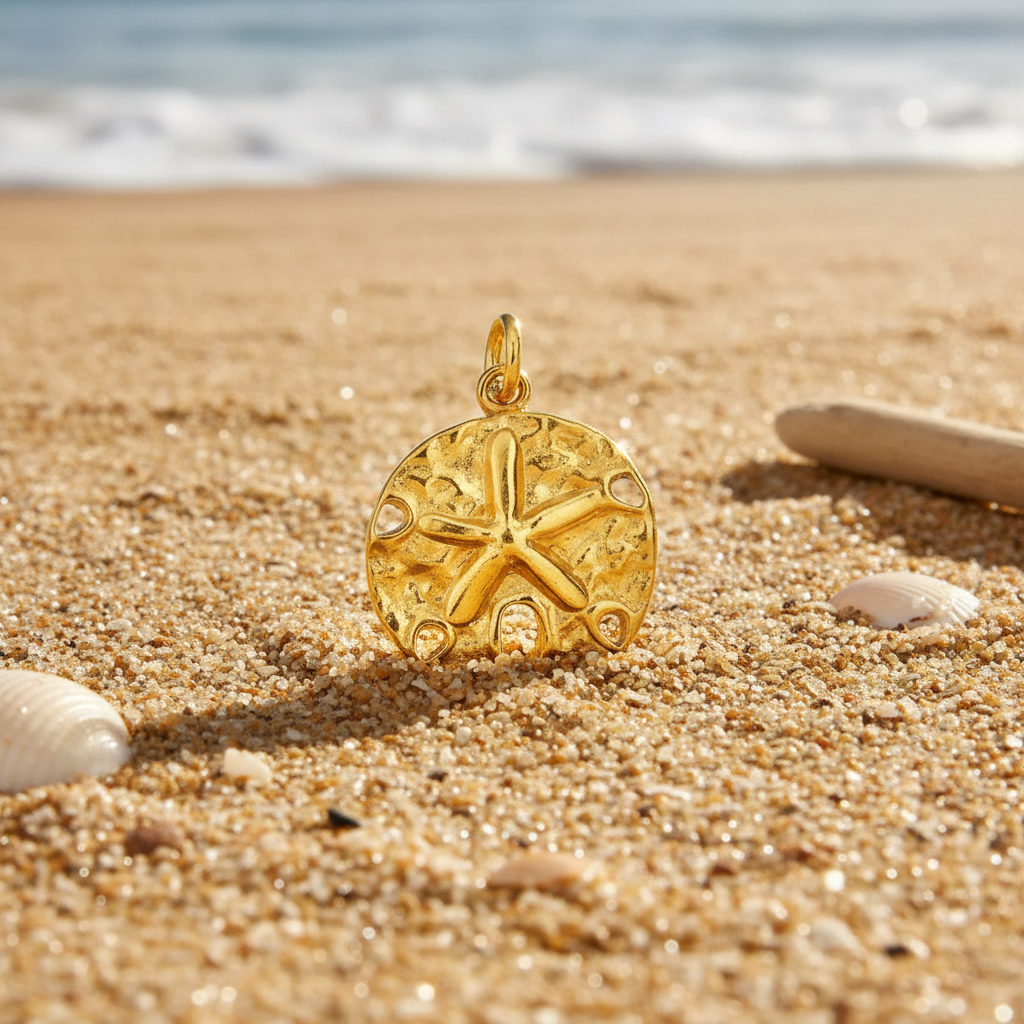 Sand Dollar Charm - Beach Sand