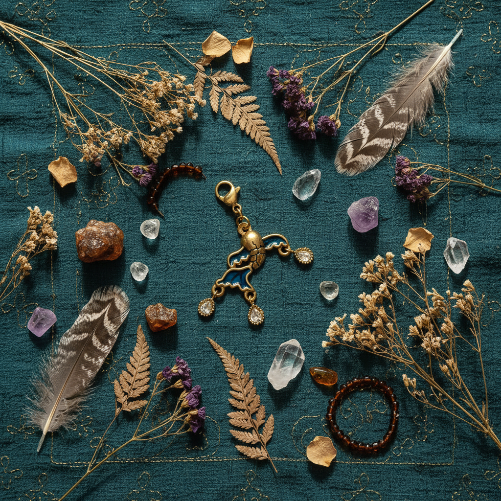 Scarab Charm - Boho Flat Lay