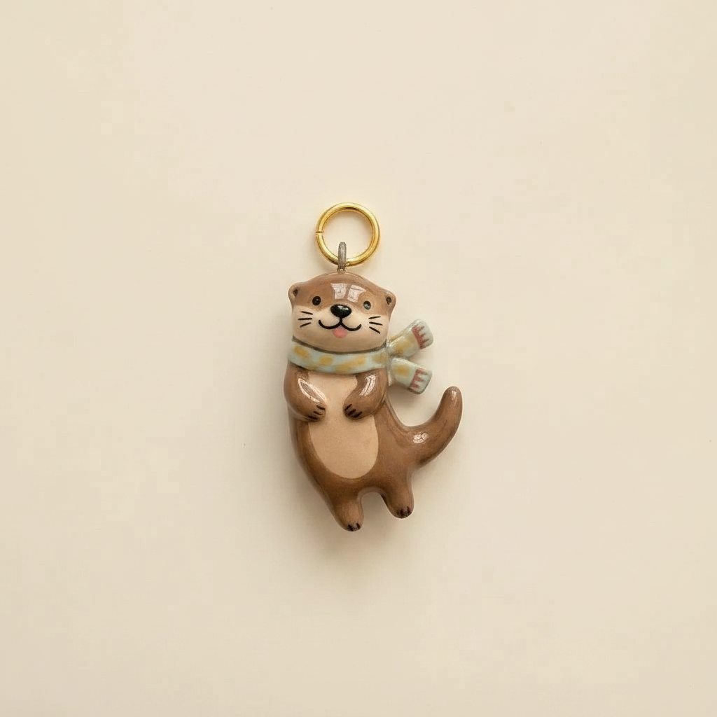Scarf Otter Charm - Beige Background