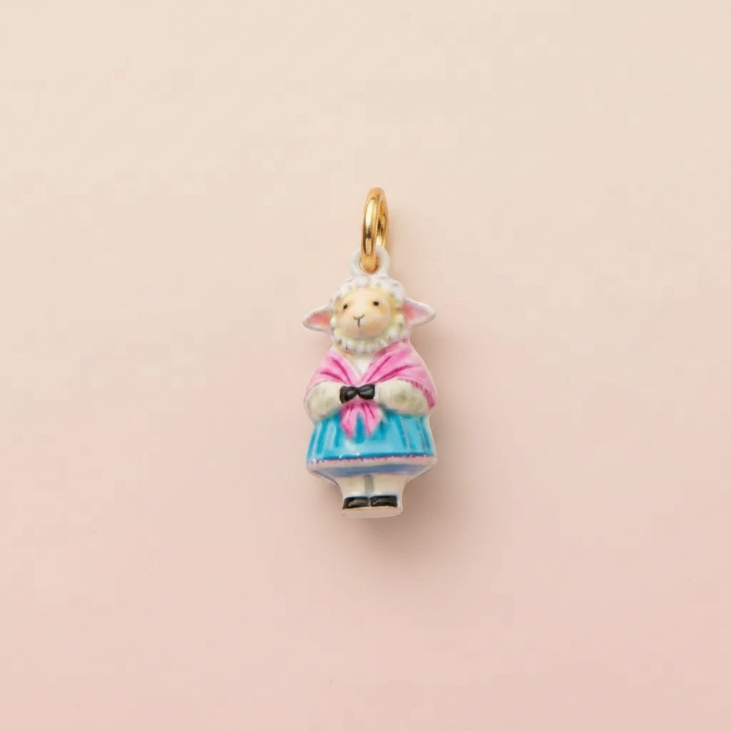 Sheep Charm 1 - Pink Background